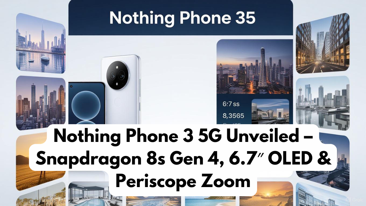 Nothing Phone 3 5G Unveiled – Snapdragon 8s Gen 4, 6.7″ OLED & Periscope Zoom